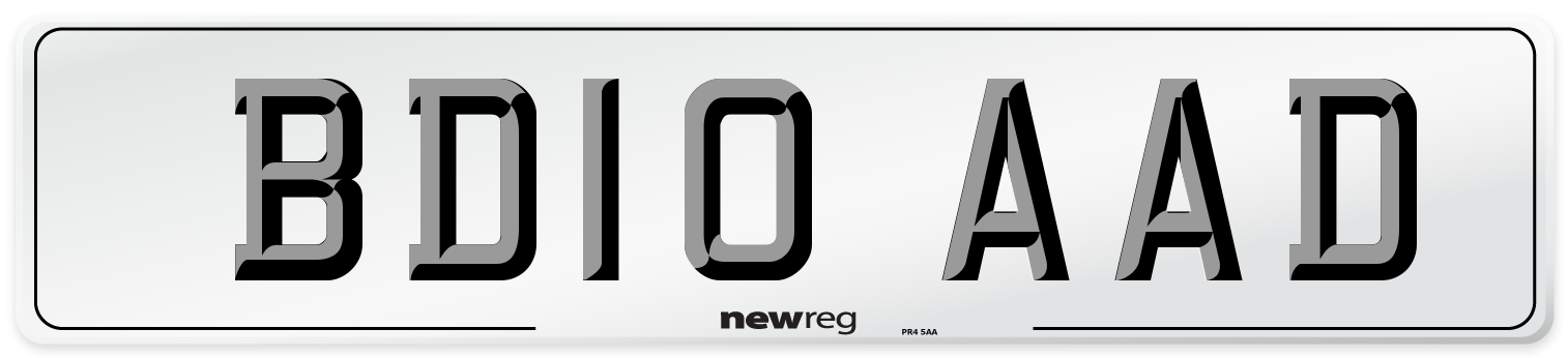BD10 AAD Number Plate from New Reg